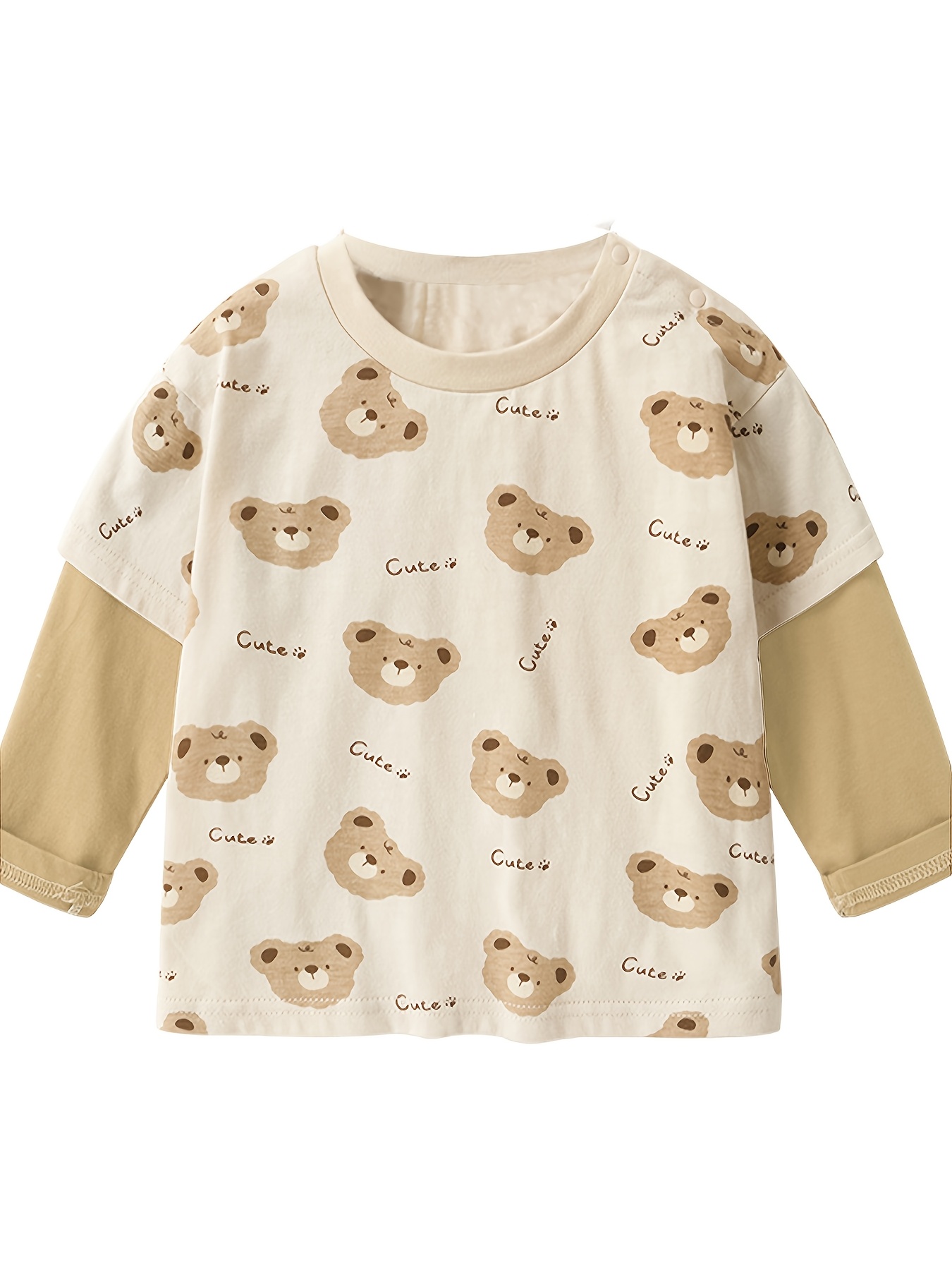 Beige Printed Long Sleeves Regular T-Shirt