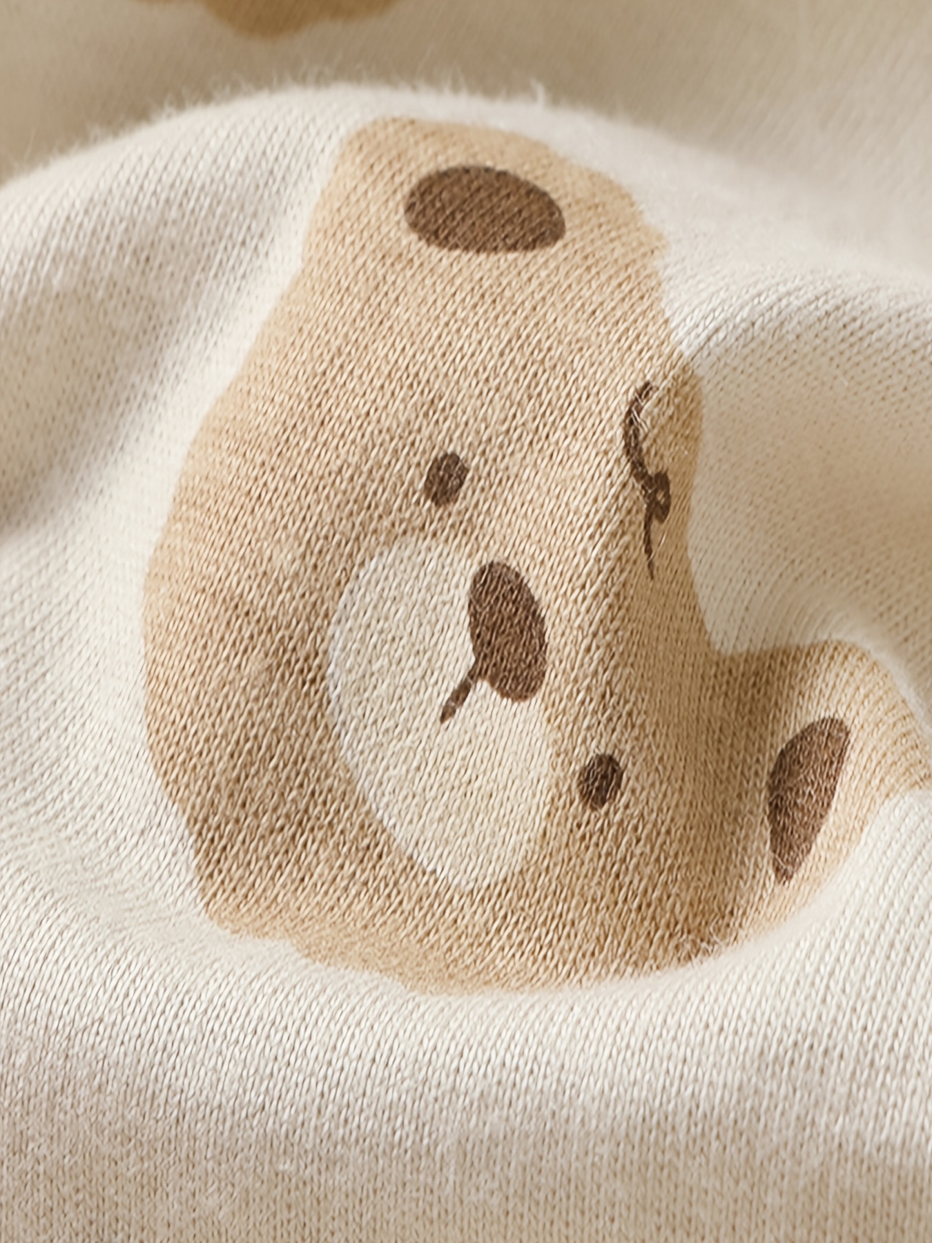 Beige Printed Long Sleeves Regular T-Shirt