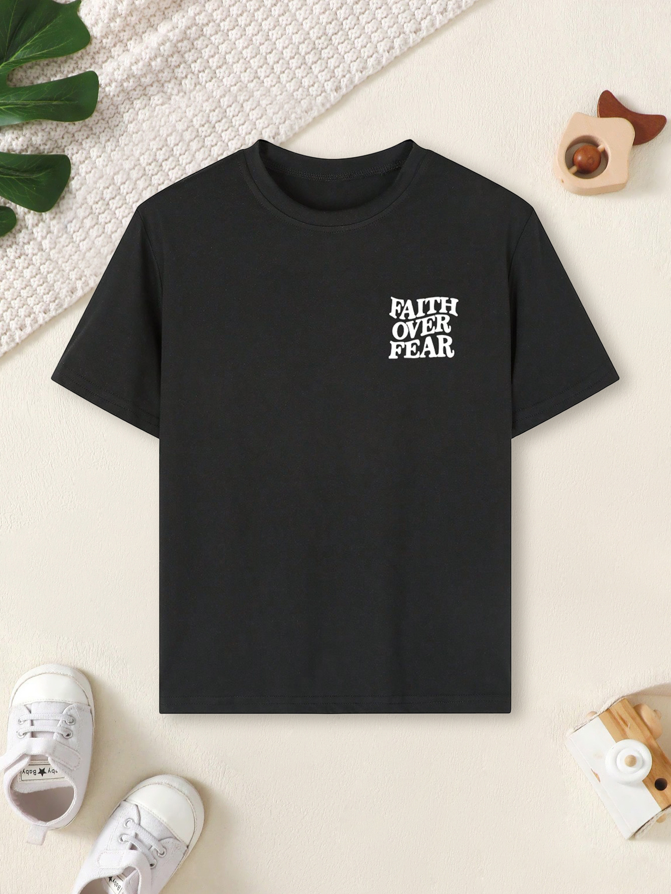 Black Graphic Short Sleeves Regular T-Shirt