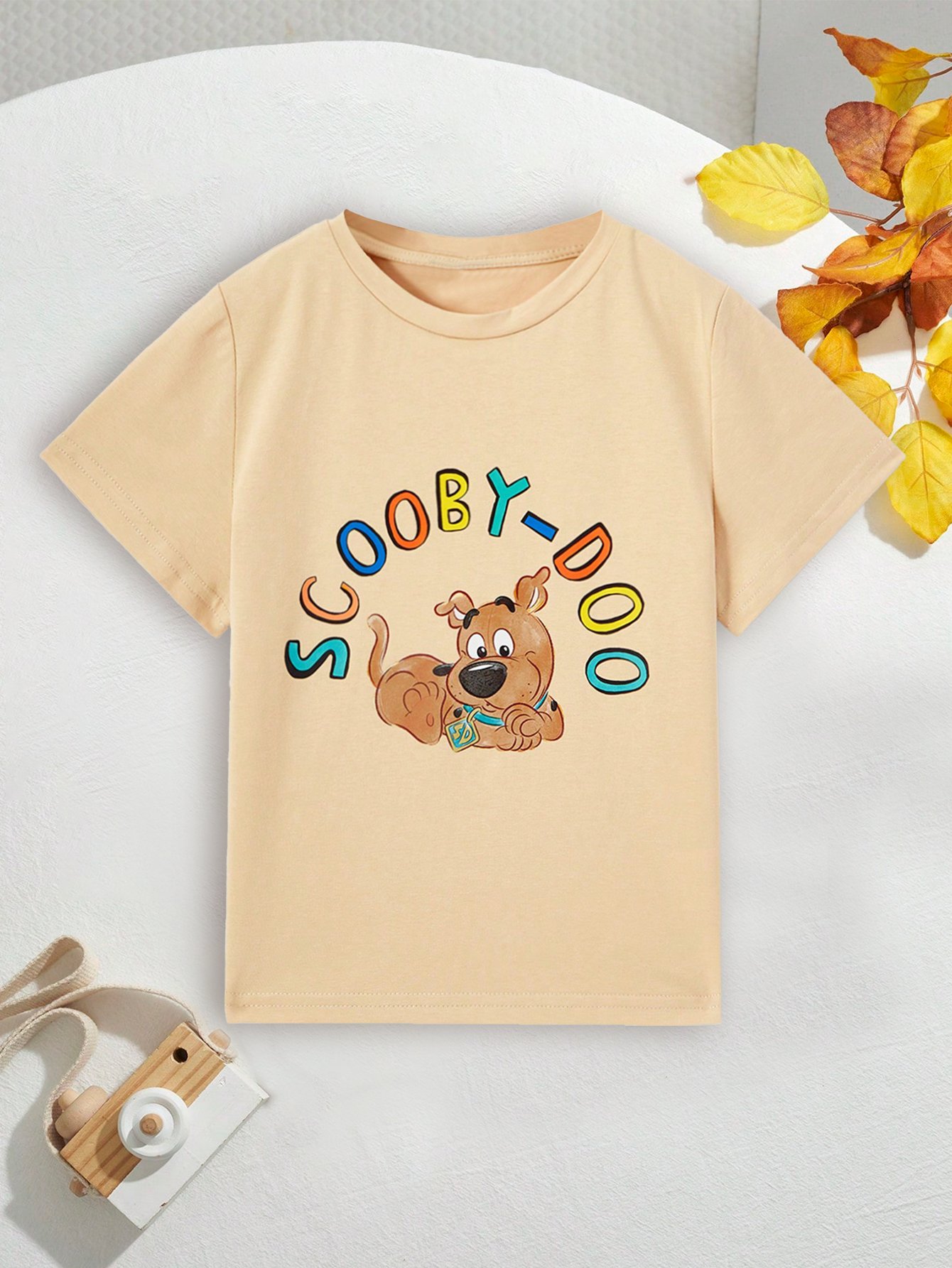 Beige Graphic Short Sleeves Regular T-Shirt