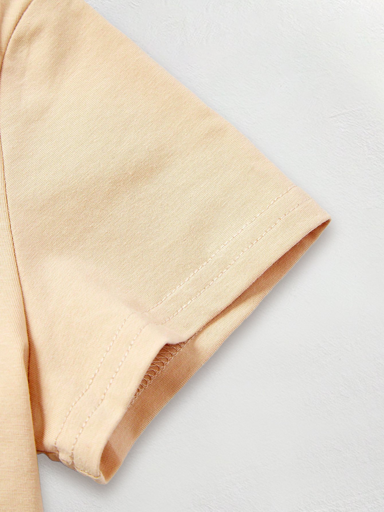 Beige Graphic Short Sleeves Regular T-Shirt