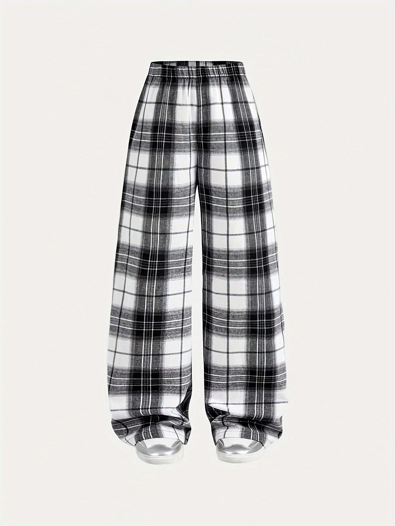 Black Checked Regular Pants