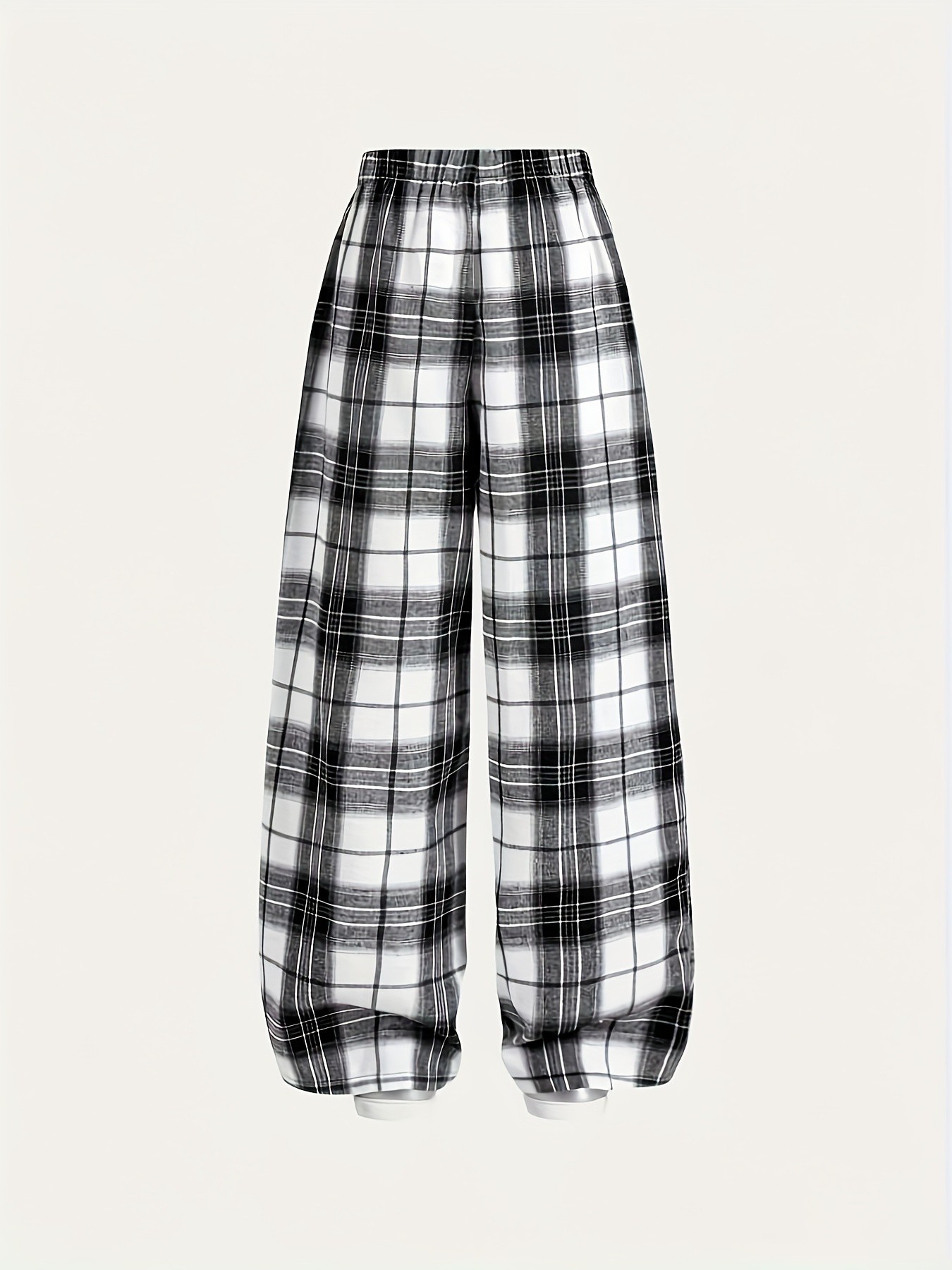 Black Checked Regular Pants