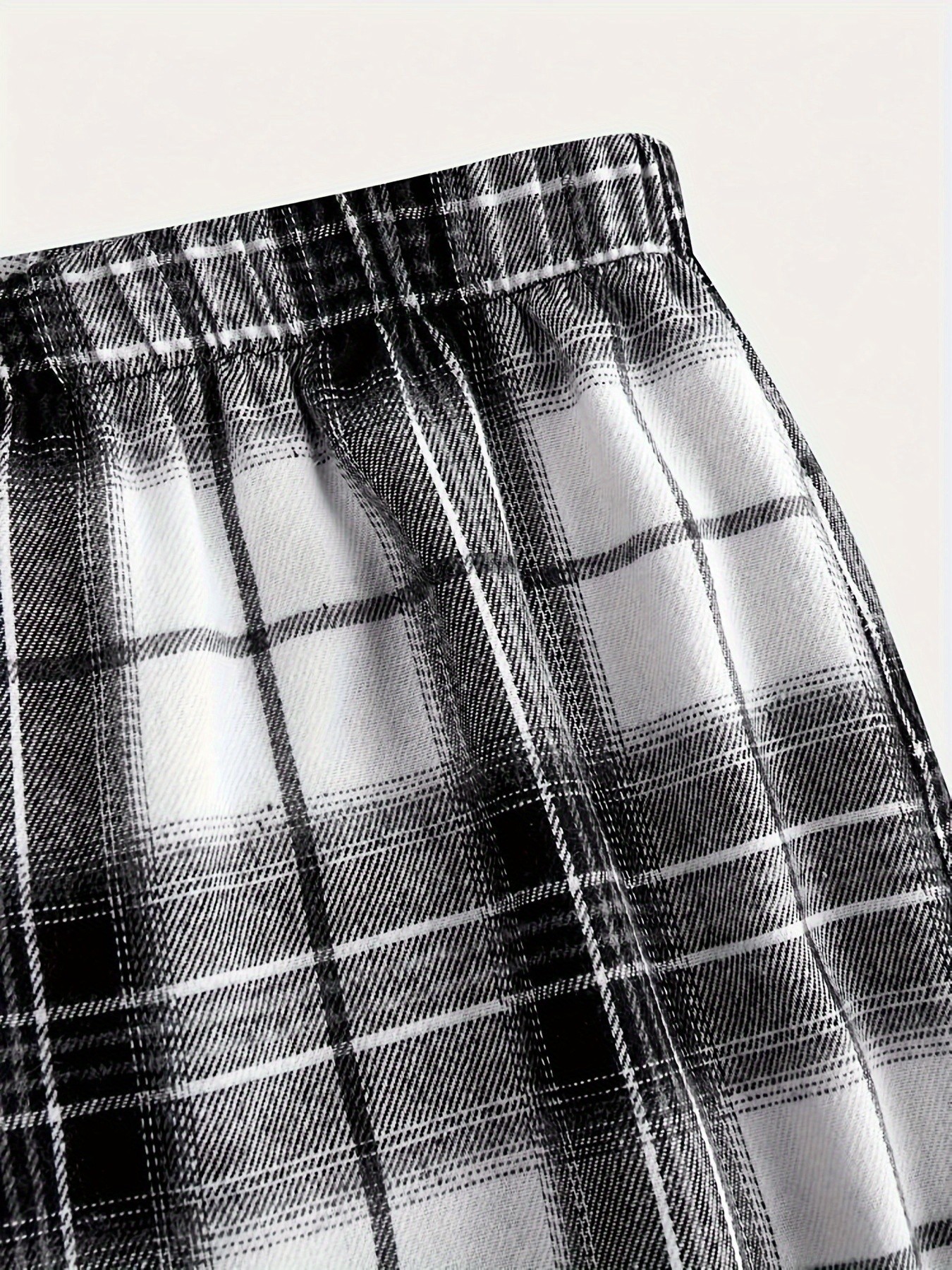 Black Checked Regular Pants