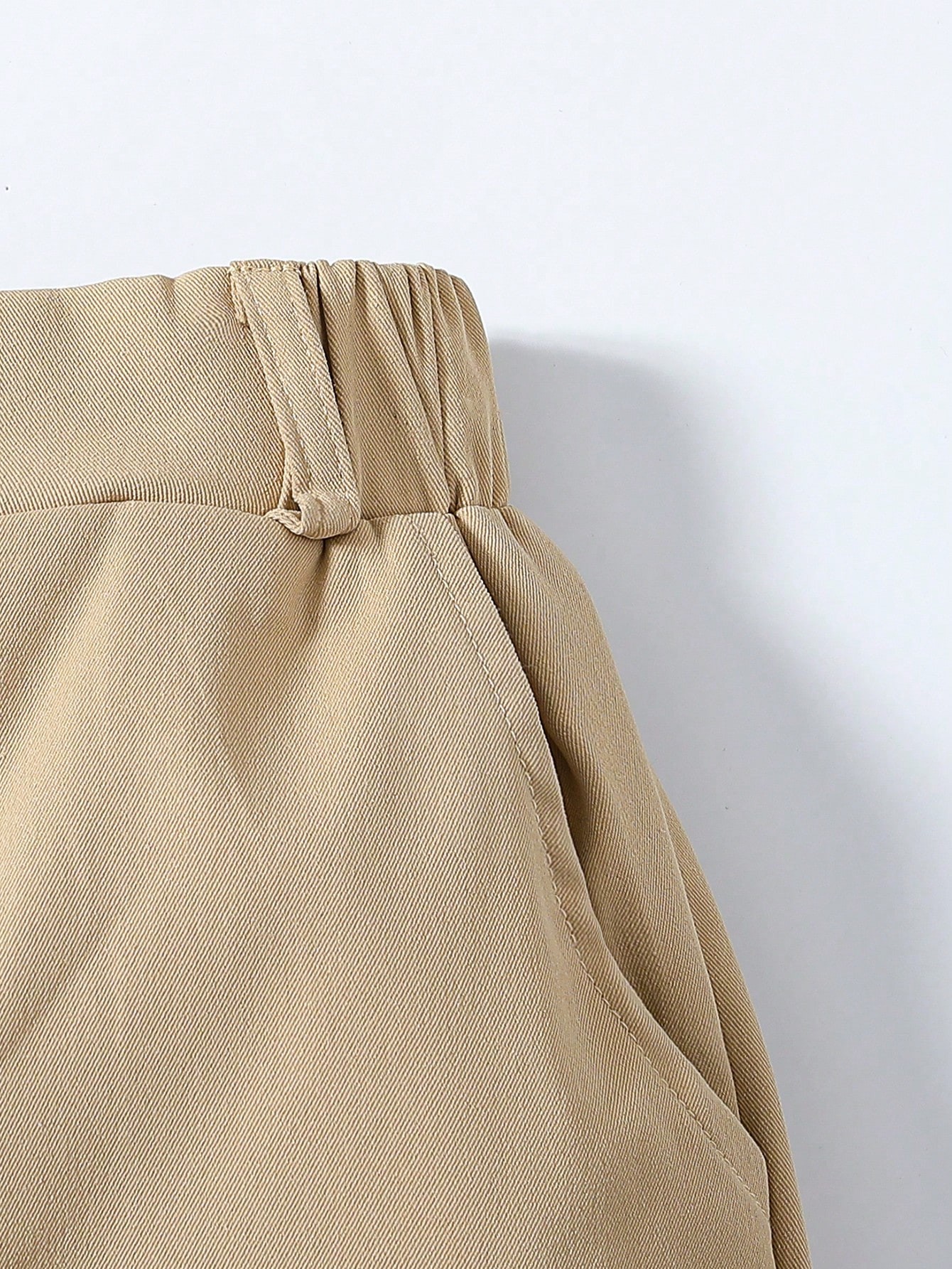 Beige Solid Regular Pants