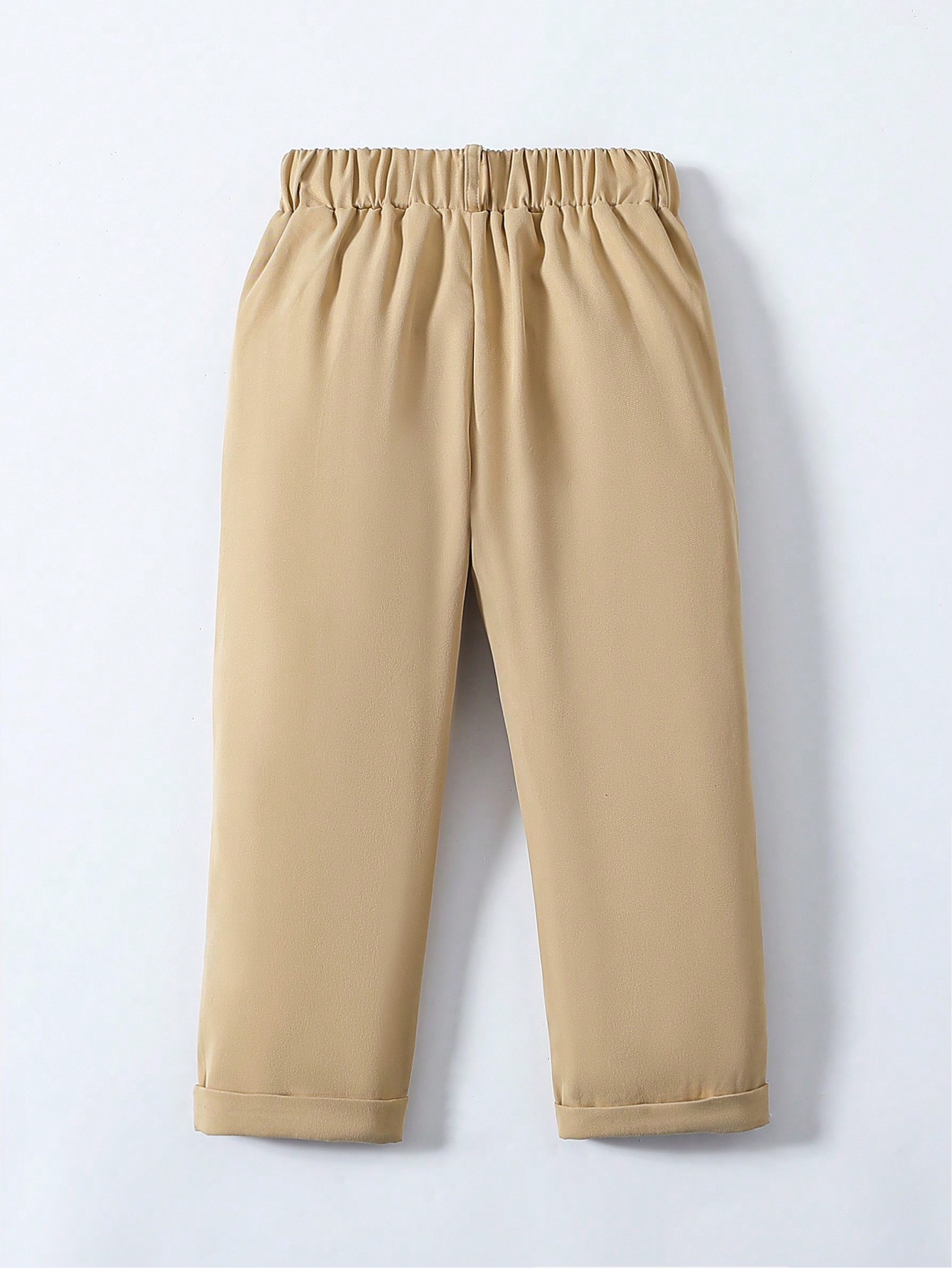Beige Solid Regular Pants