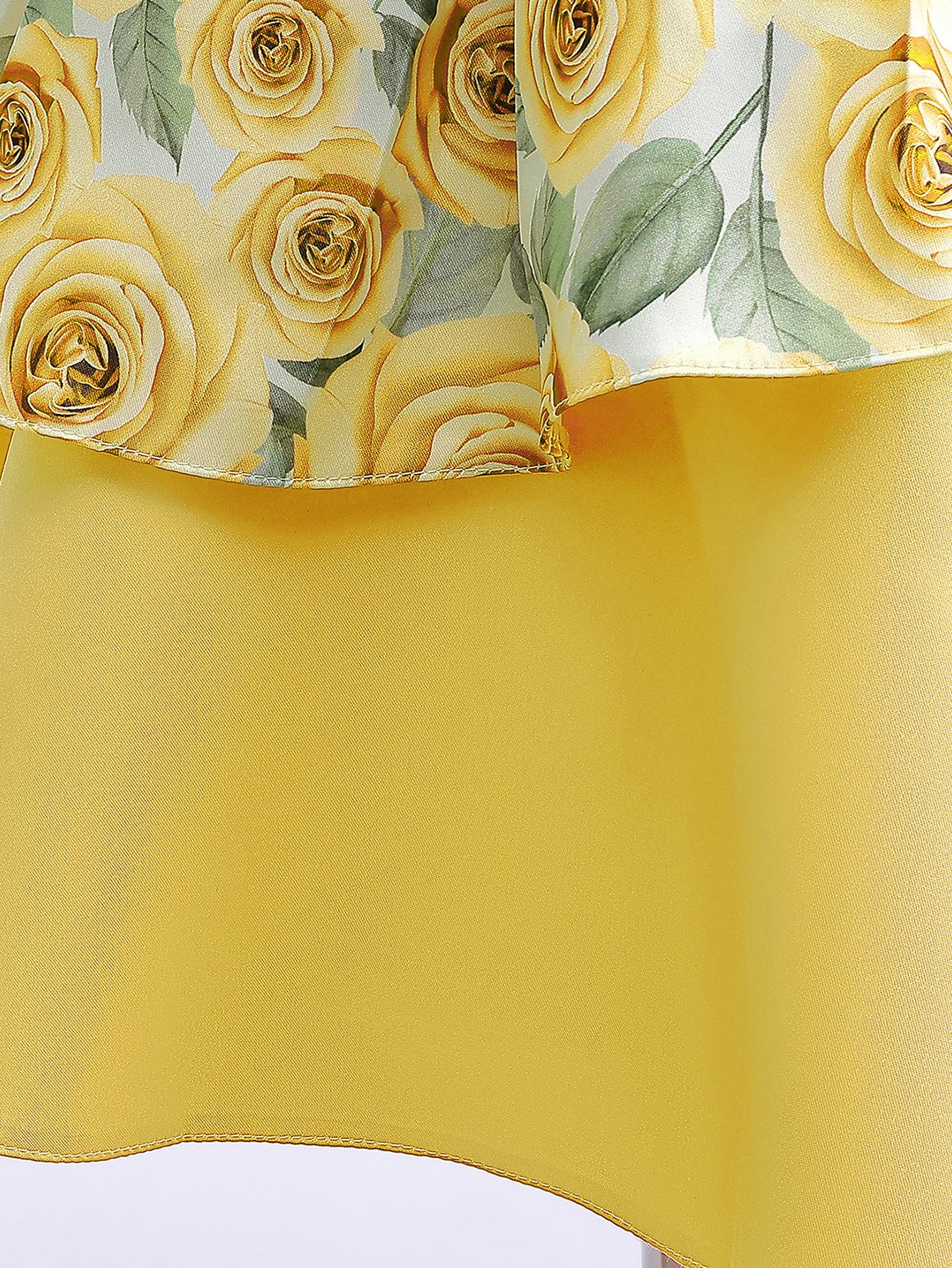 Yellow Rose A-Line Knee-Length Flower Dress