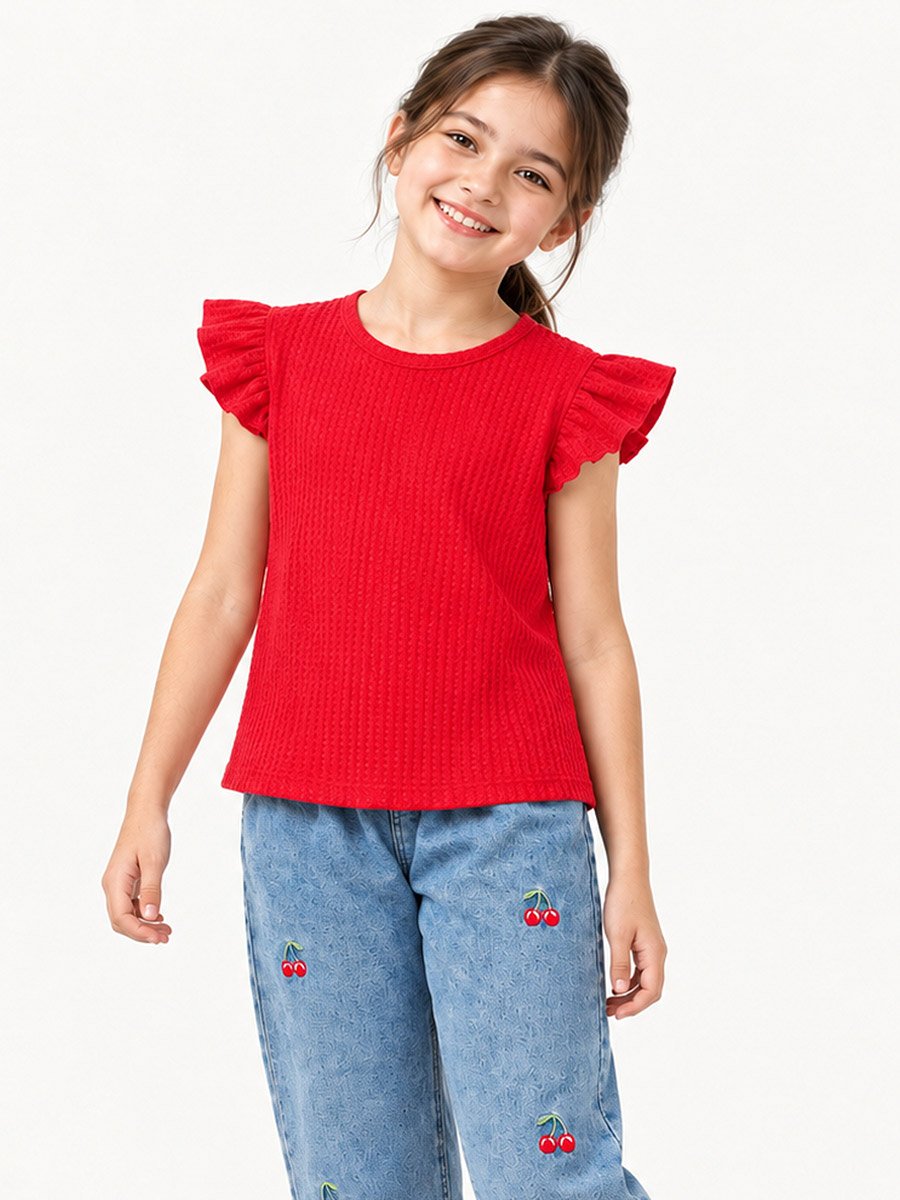Short-Sleeved Top and Jeans Set