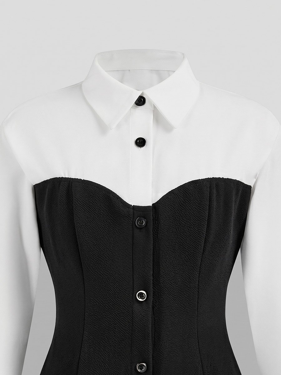 Long-Sleeved Shirt and Flared Pants Set