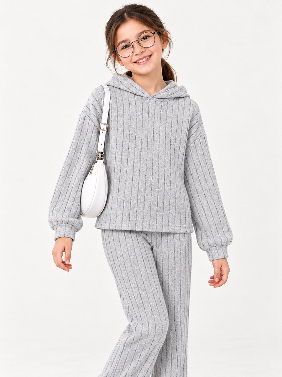 Long-Sleeved Knitted Top and Pants Set