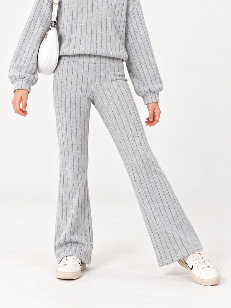 Long-Sleeved Knitted Top and Pants Set