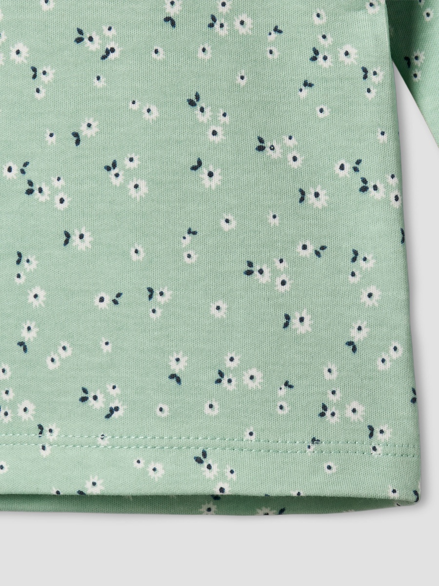 Cotton Round Neck Long Sleeves Pyjama Set with Floral Print