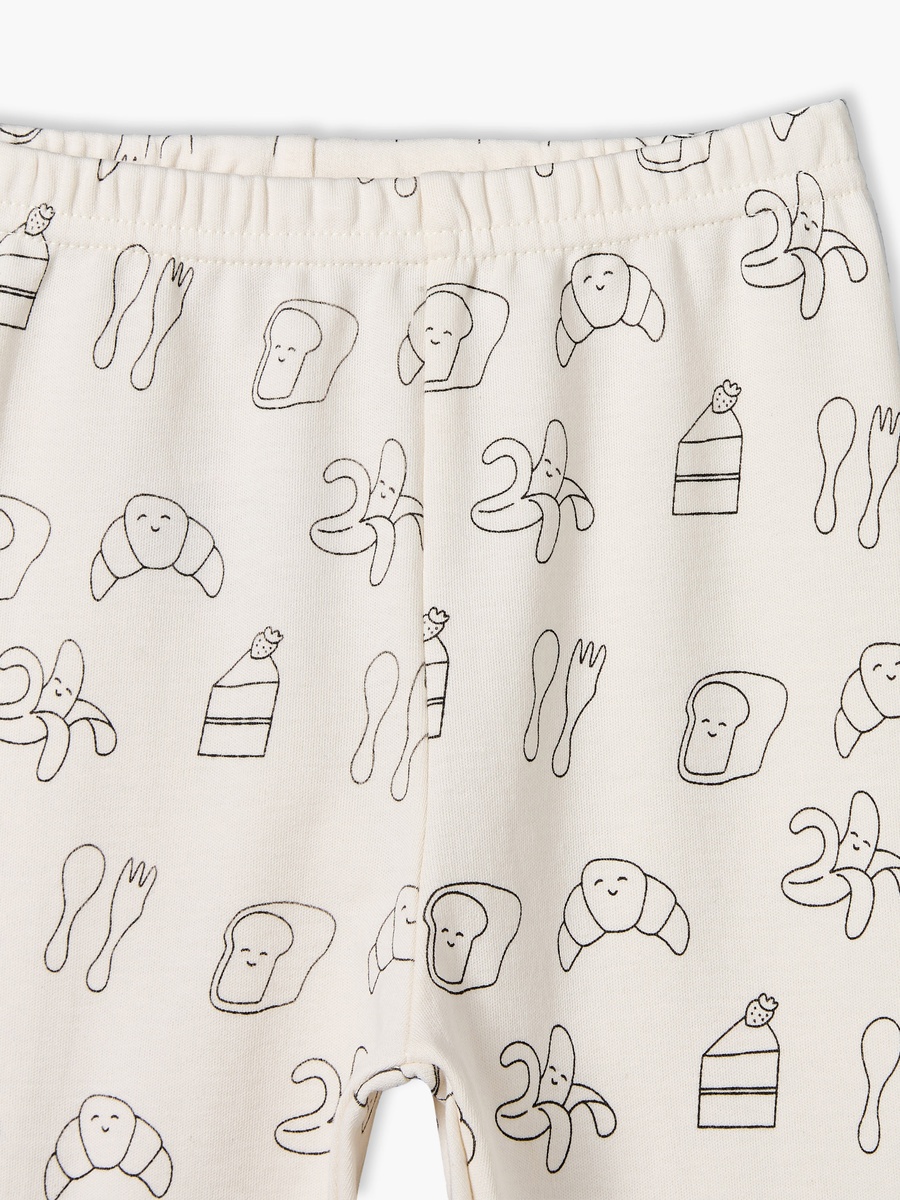 Pack of 2 Cotton Crew Neck Long Sleeves Pyjama Set with Breakfast Print