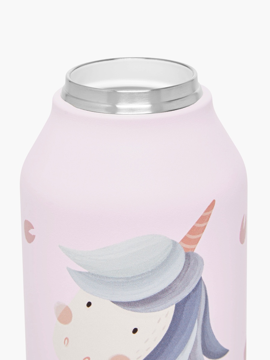 Unicorn Print Stainless Steel Sipper Water Bottle with Cleaning Brush - 350 ml