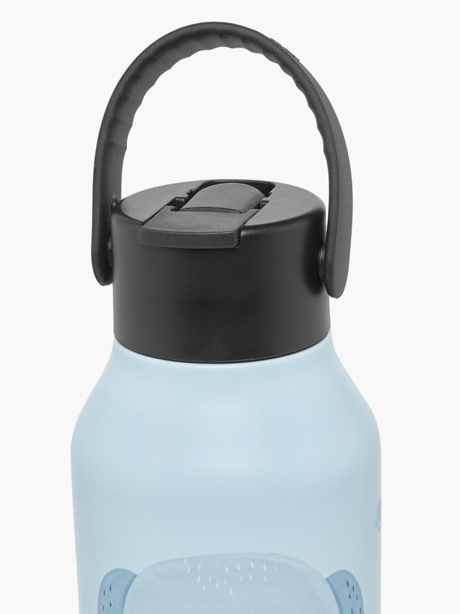 Elephant Print Stainless Steel Sipper Water Bottle with Cleaning Brush - 350 ml