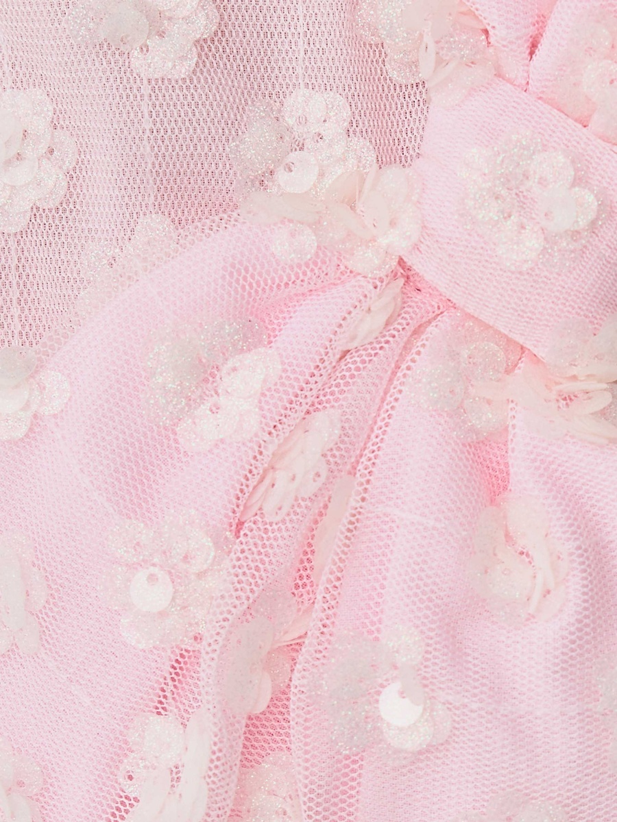 Embellished Dress with Bow Accent and Balloon Sleeves