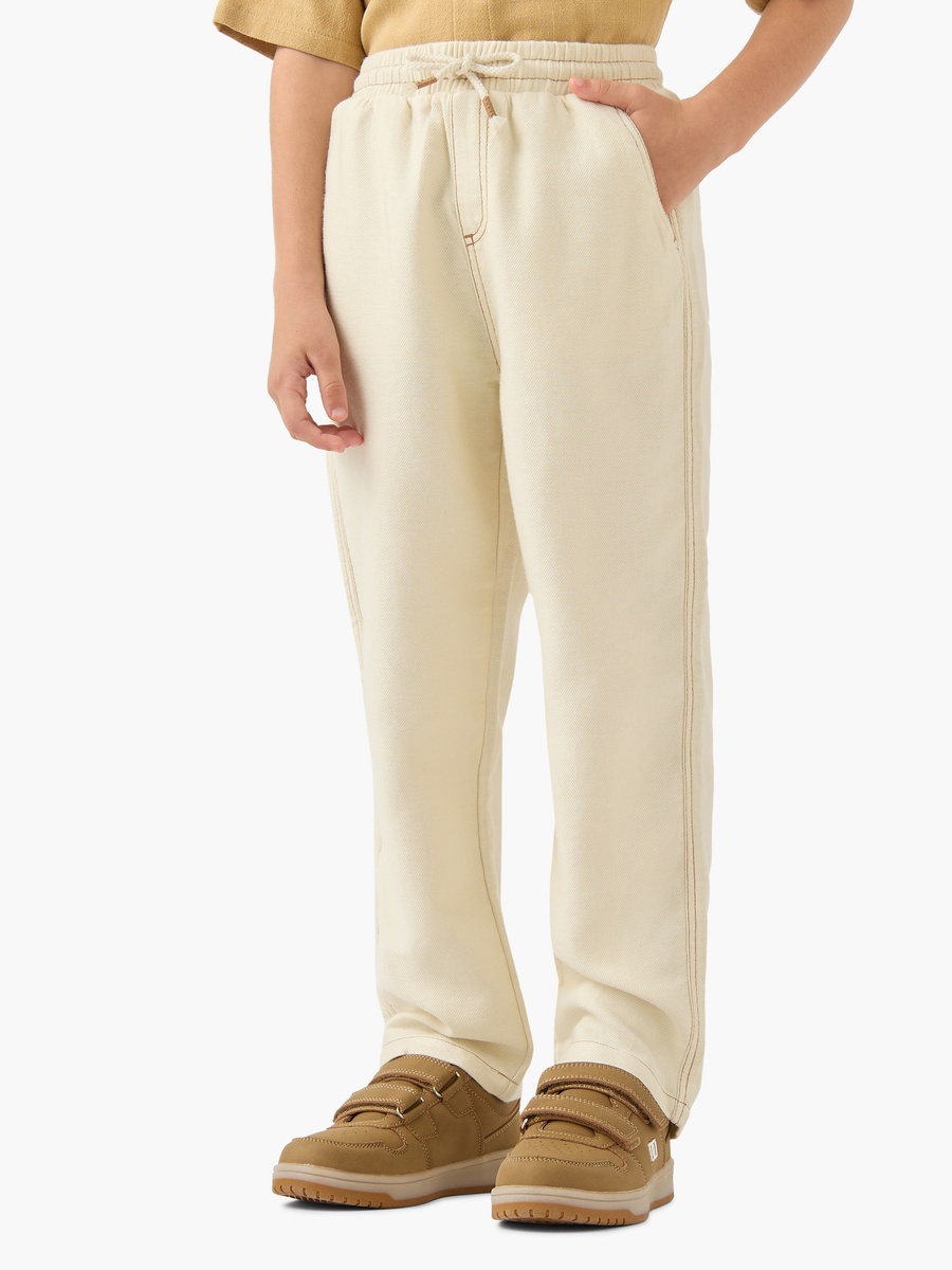 Pull-On Pants with Pockets, Drawstring Elastic Waistband