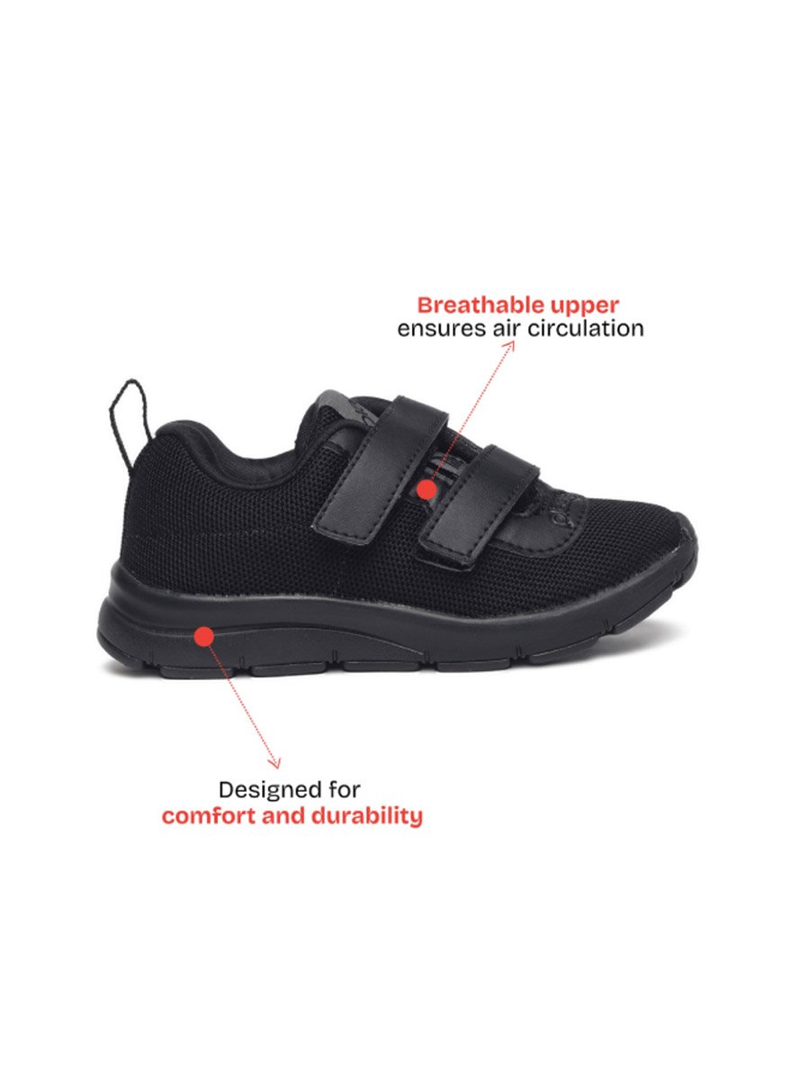 Black Canvas School Shoes for Kids - Velcro Closure