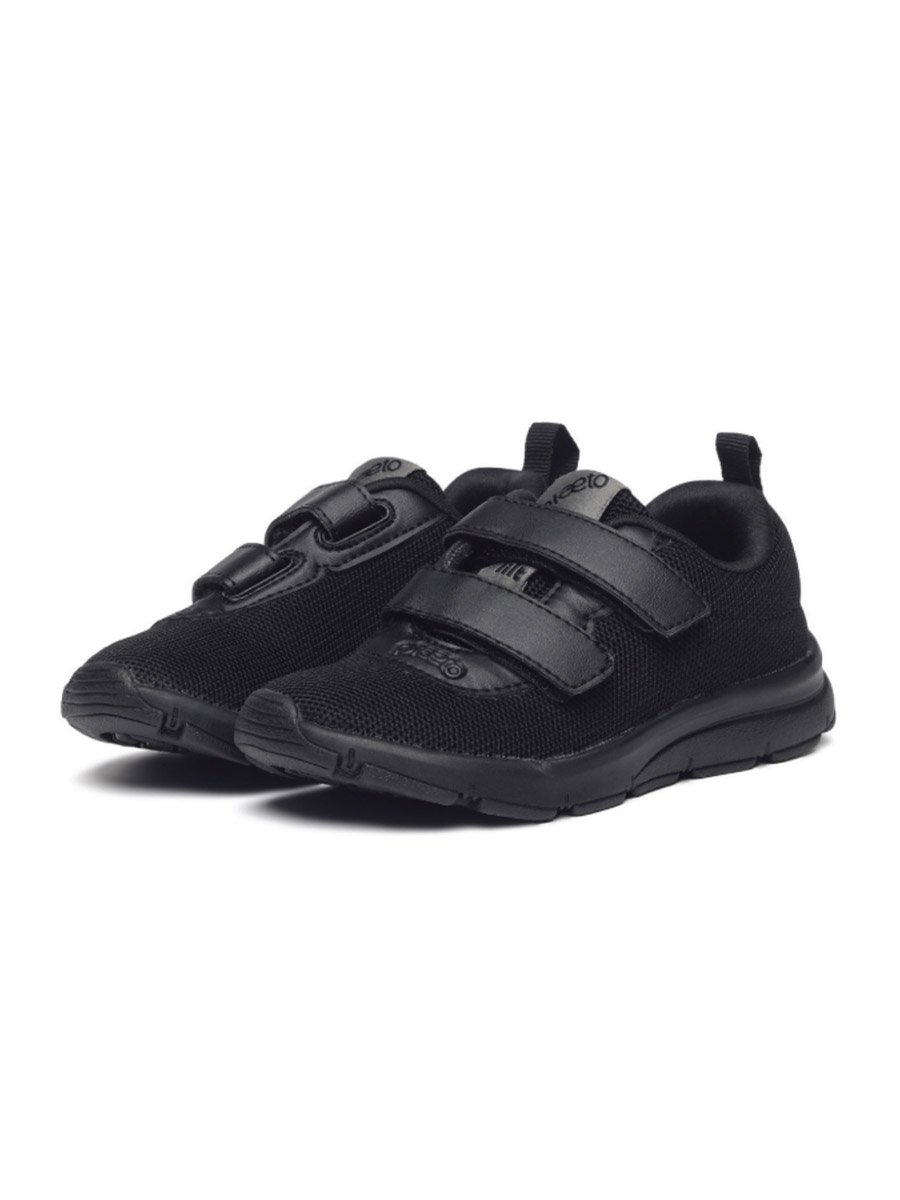 Black Canvas School Shoes for Kids - Velcro Closure