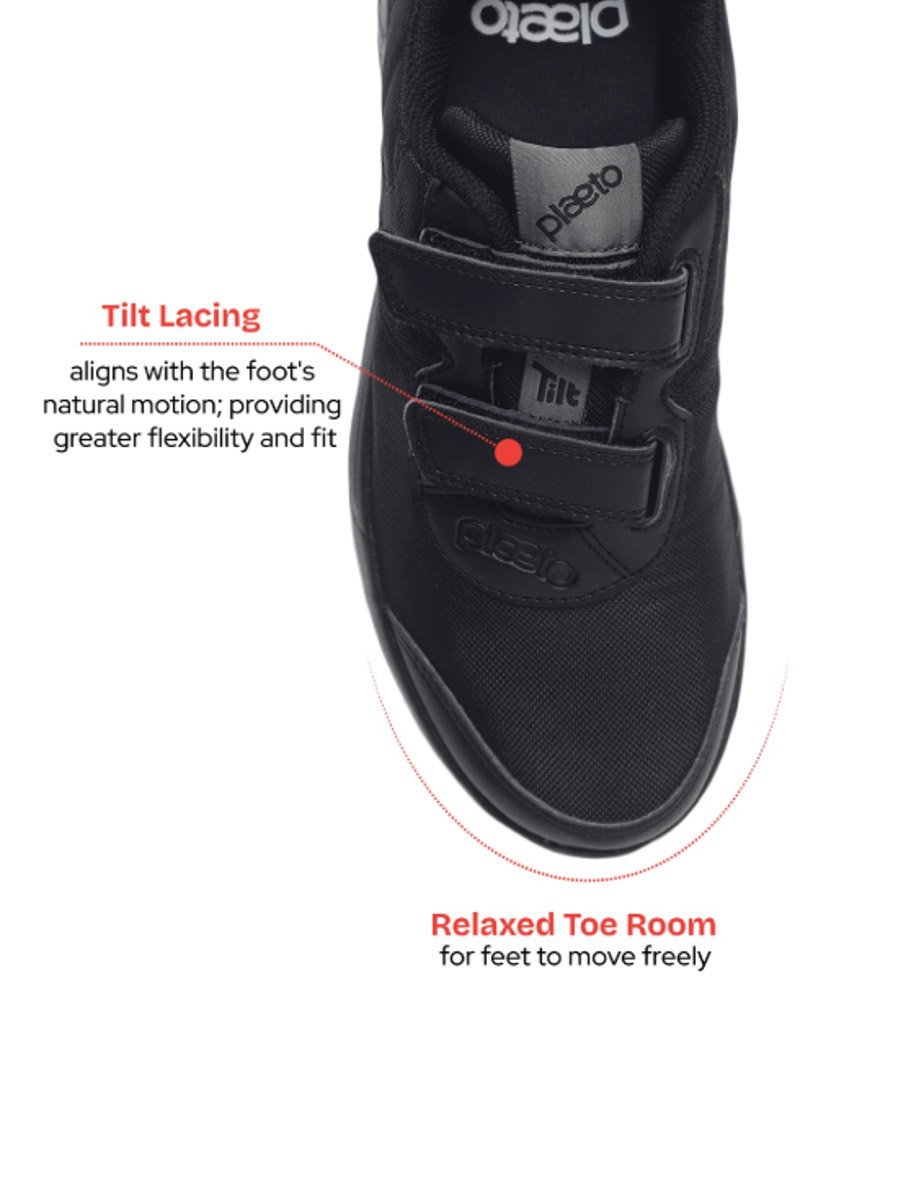 Black Velcro School Shoes for Kids