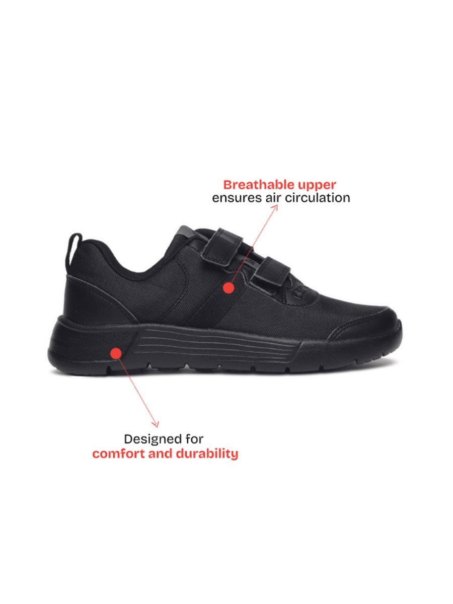 Black Velcro School Shoes for Kids