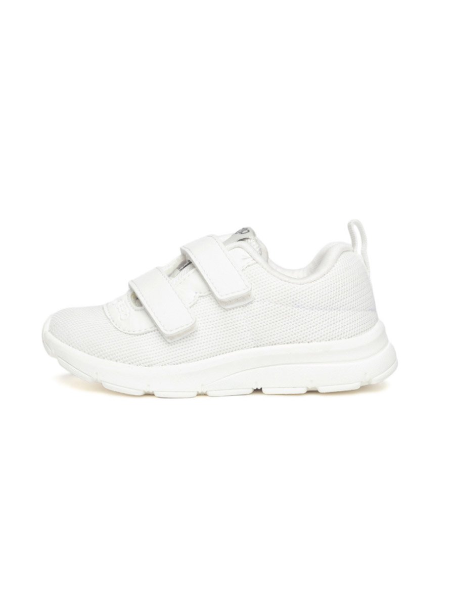 White Velcro School Shoes for Kids PU Canvas