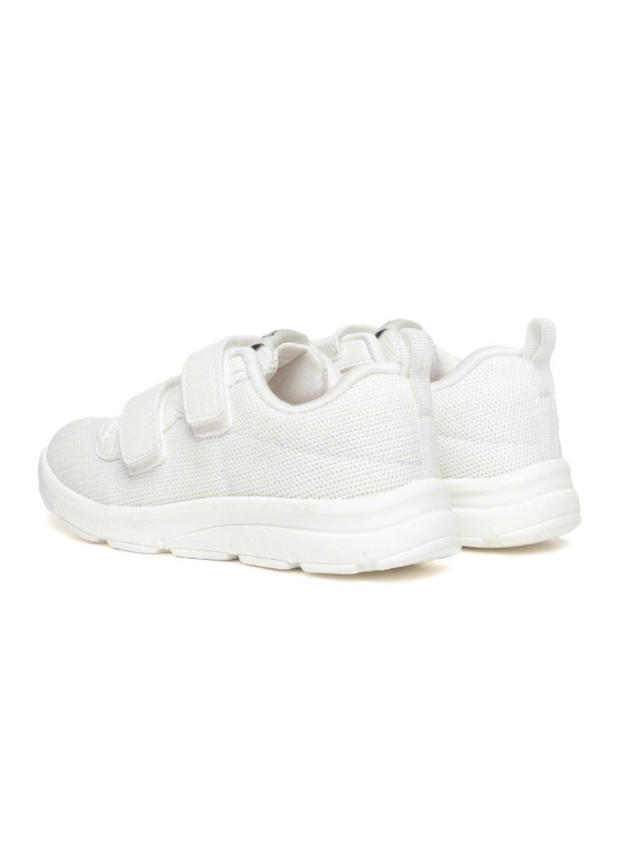 White Velcro School Shoes for Kids PU Canvas