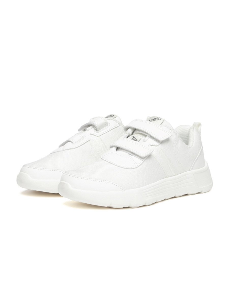 School Shoes - White - Hook and Loop Sport Shoes - Boys and Girls