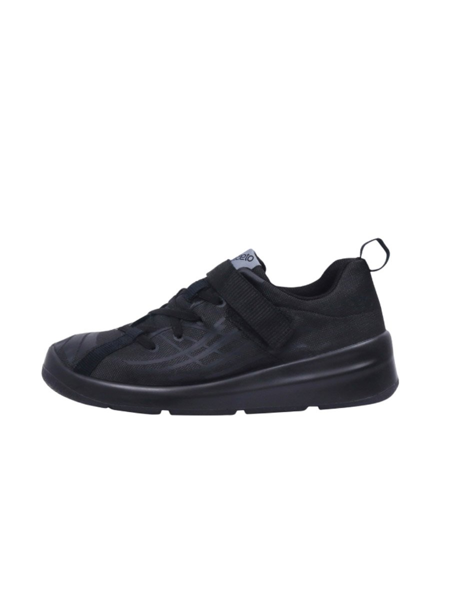 Nova Black Casual School Shoes for Kids - Hook and Loop Fastening