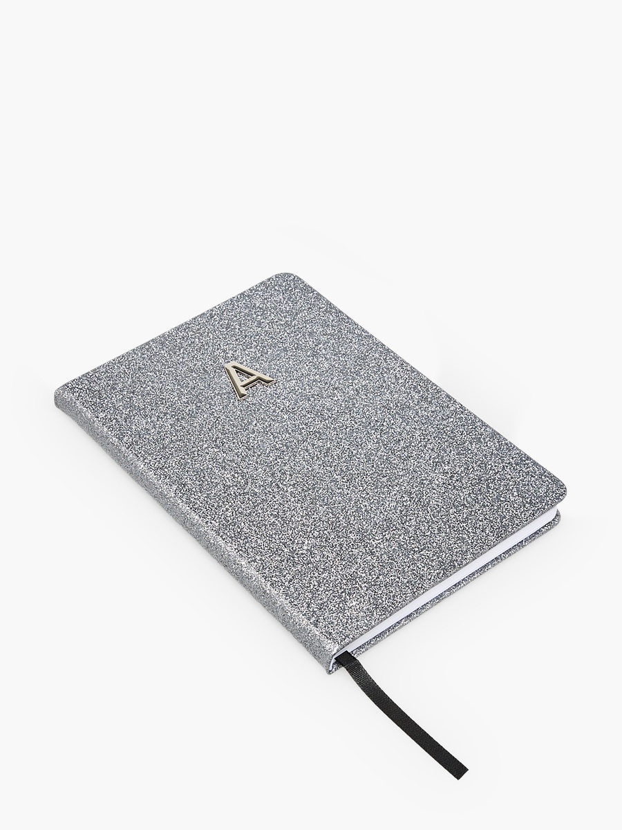 Initial A Glitter Design Hardcover Notebook