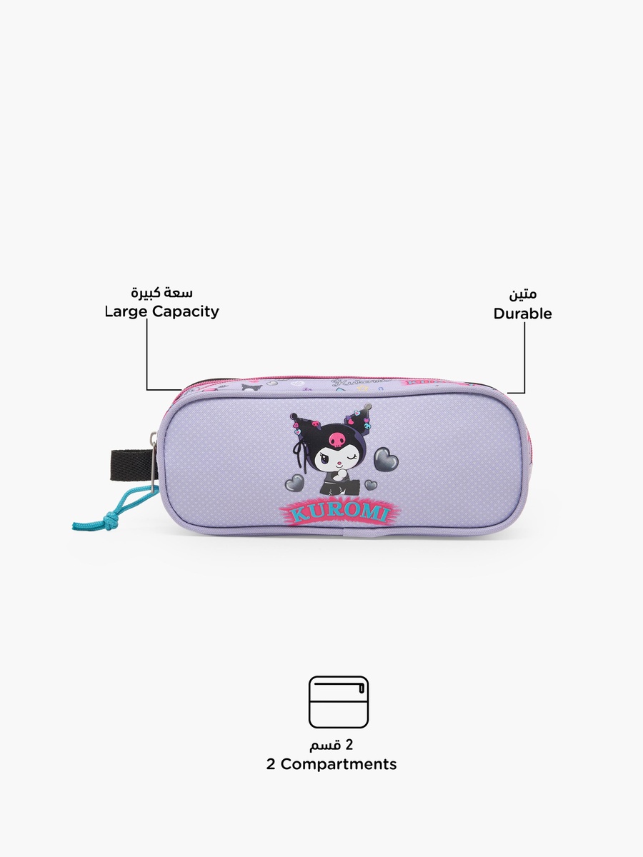 Kuromi Print Pencil Pouch with 2 Compartment