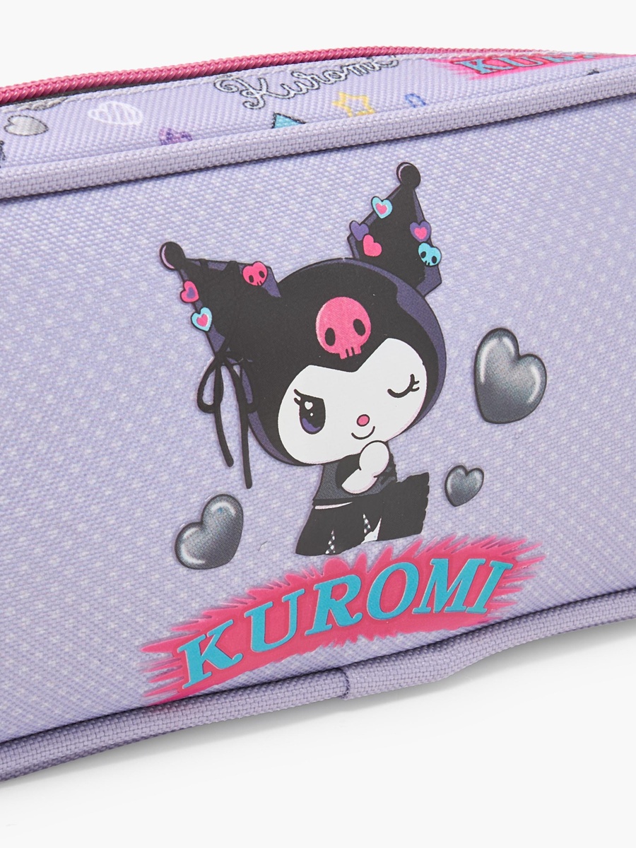 Kuromi Print Pencil Pouch with 2 Compartment