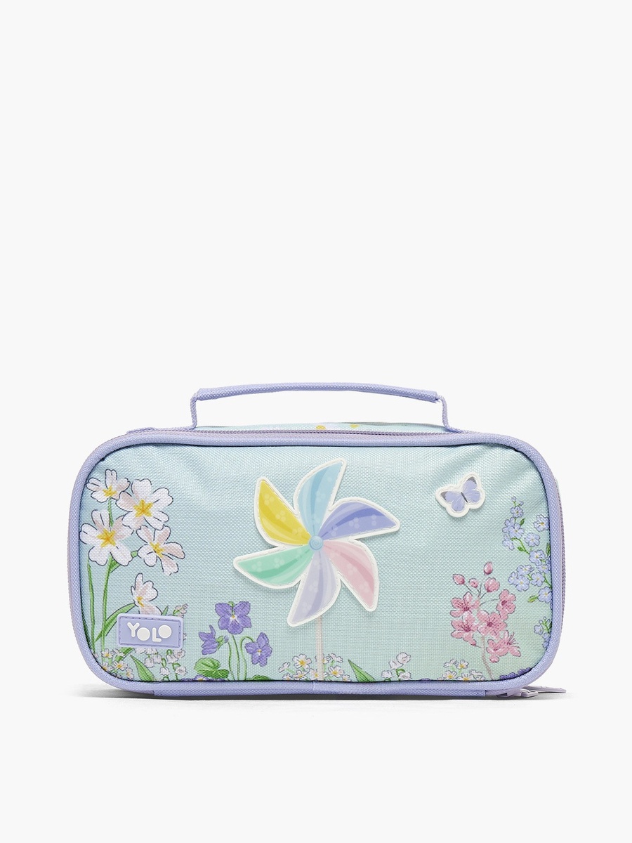 Floral Print Pencil Pouch with 2 Compartments