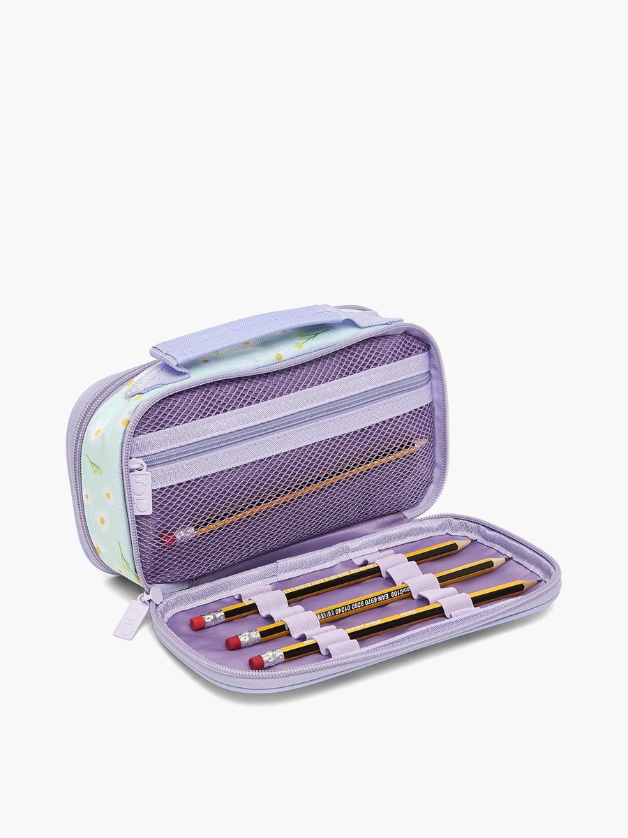 Floral Print Pencil Pouch with 2 Compartments