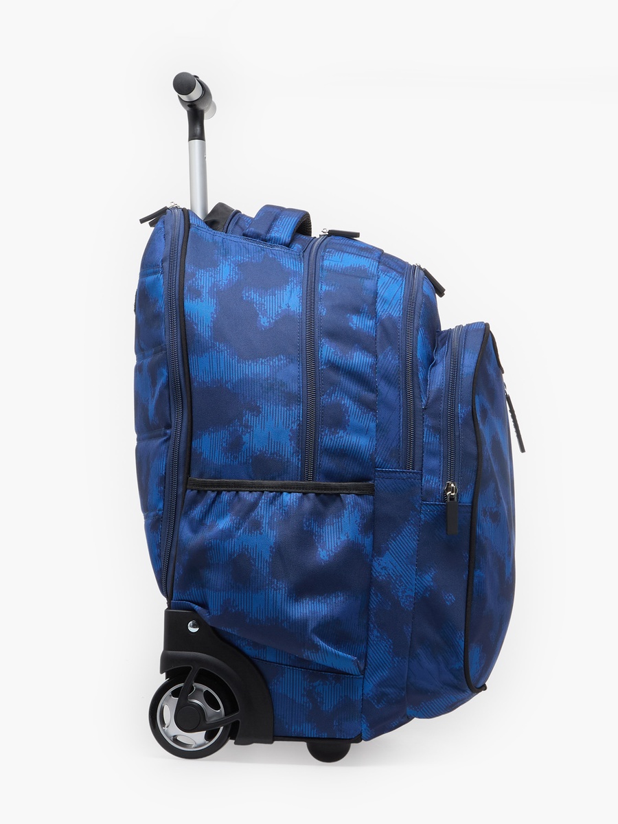 Printed Trolley Backpack with Retractable Handle - 19 inches