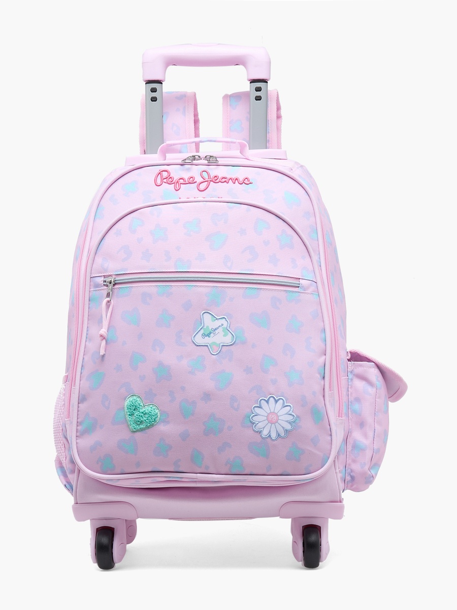 Abstract Print Trolley Bag Retractable Handle - 17 inches