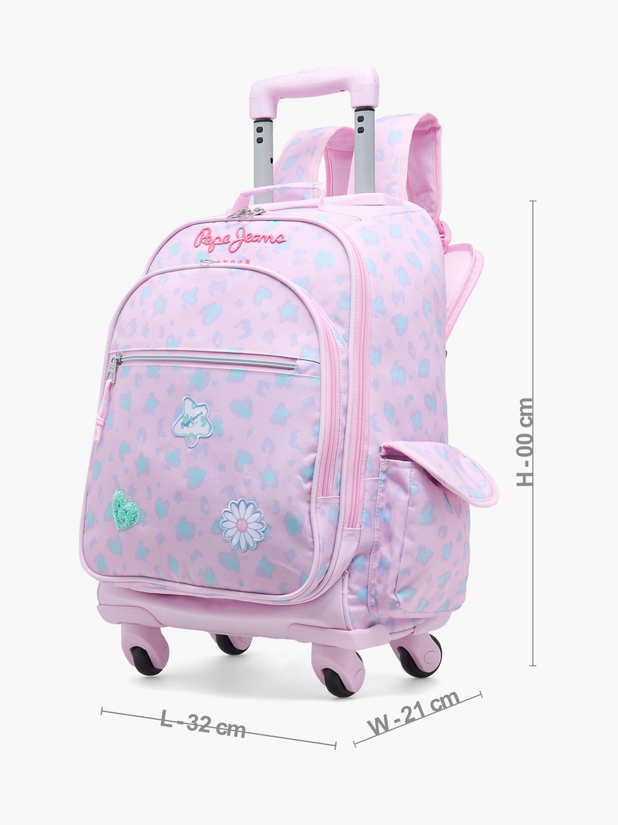 Abstract Print Trolley Bag Retractable Handle - 17 inches