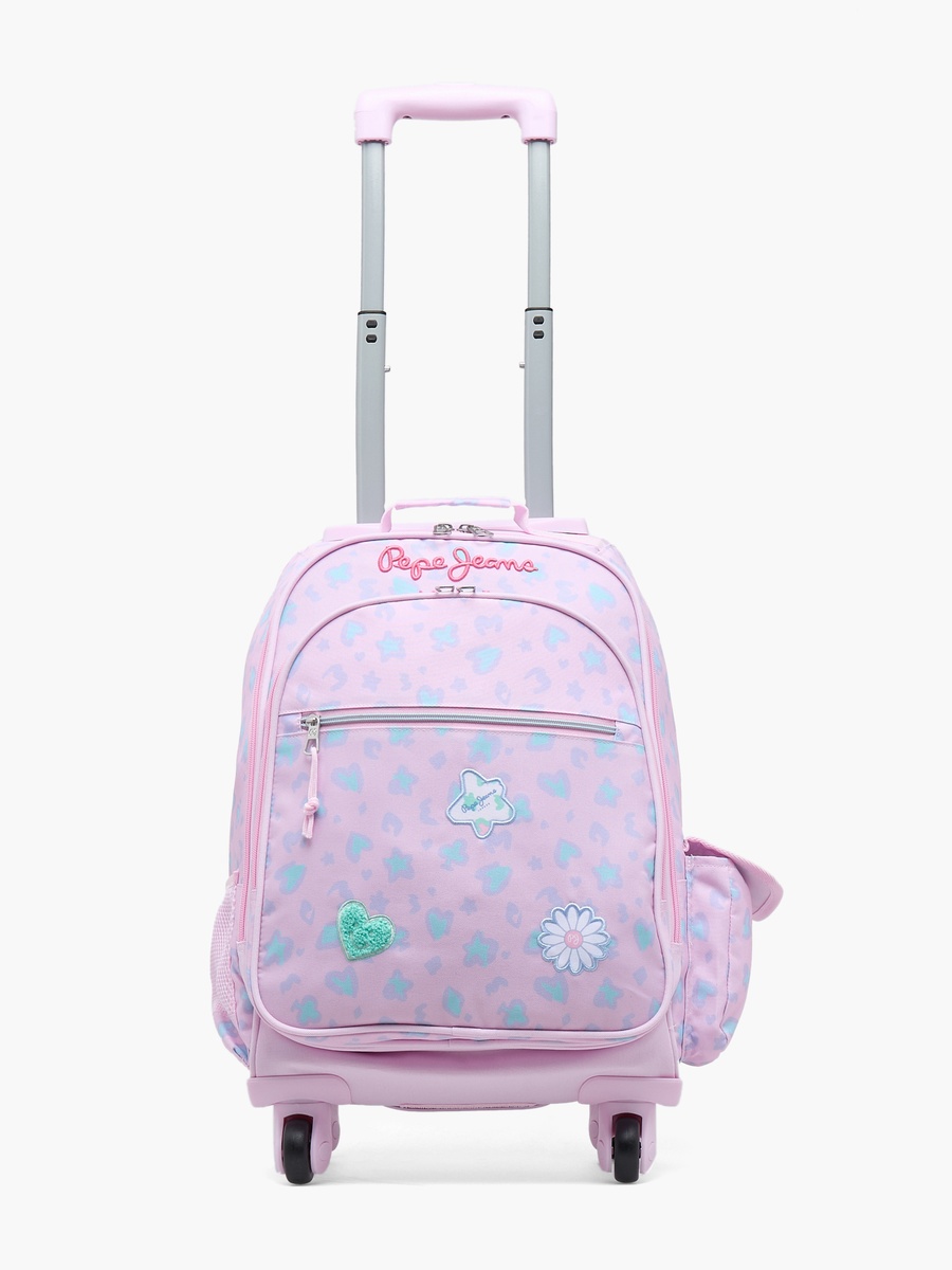 Abstract Print Trolley Bag Retractable Handle - 17 inches