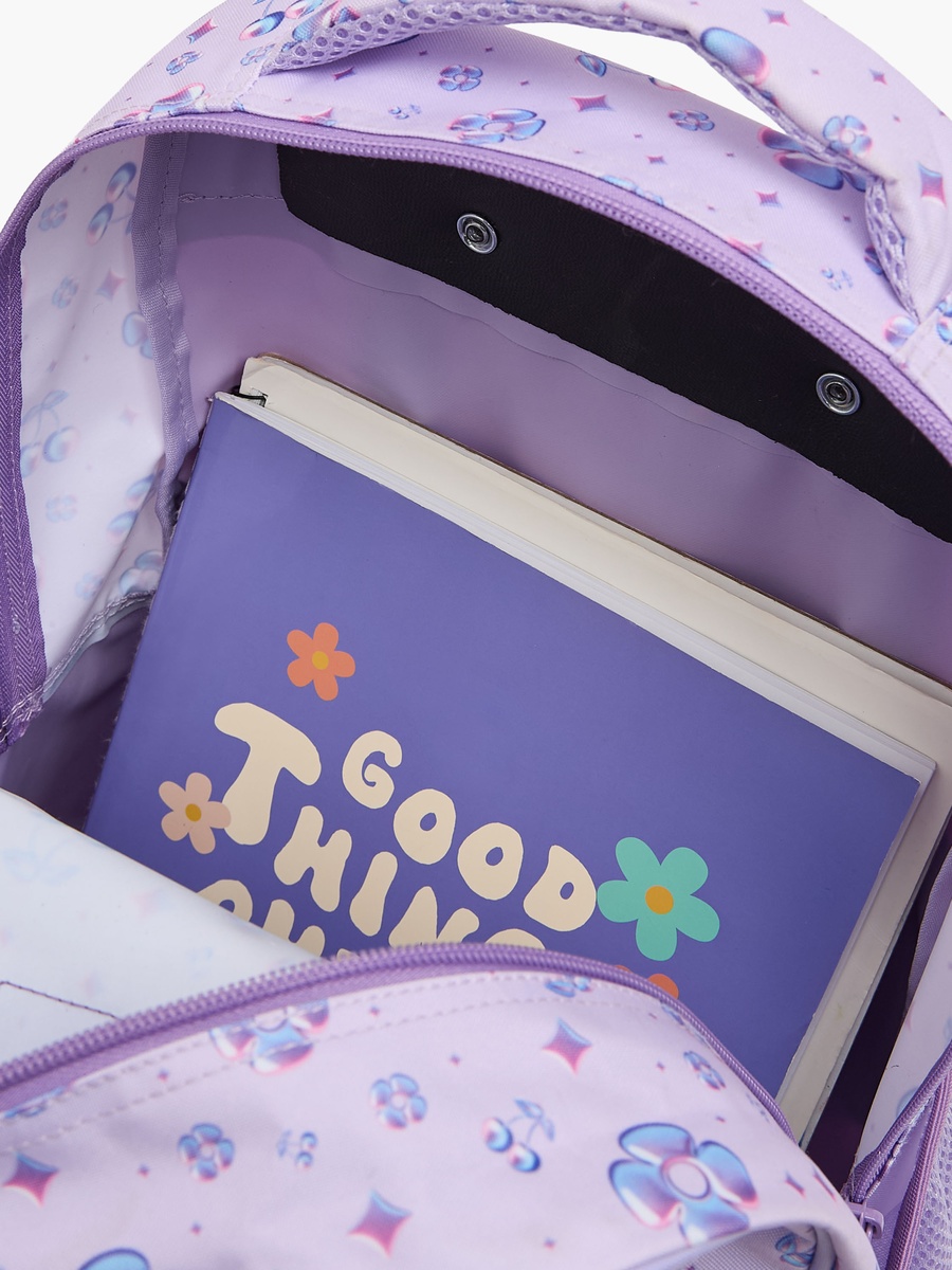 Butterfly Print 5-Piece Trolley School Bag Set with Lunch Box-16 inches