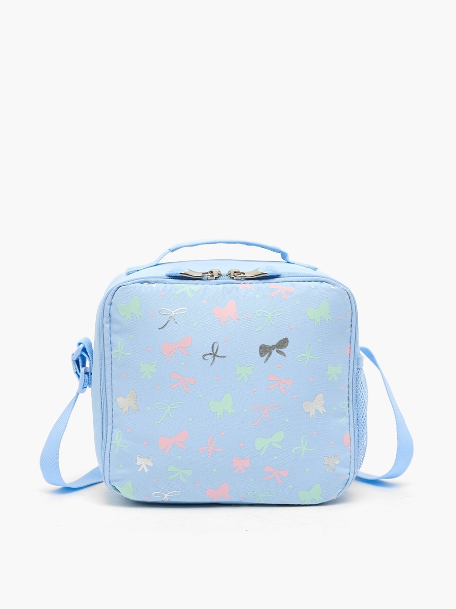 Bow Print Lunch Bag with Adjustable Strap