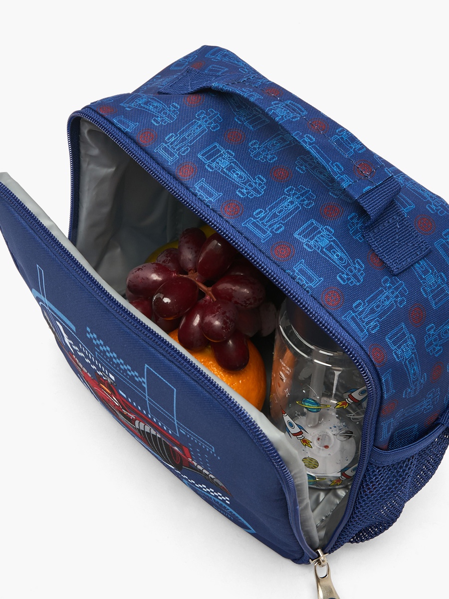 Racing Car Print Lunch Bag with Adjustable Strap