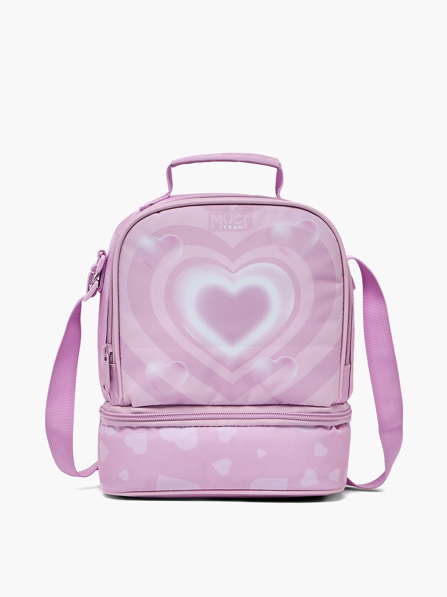 Heart Print Lunch Bag with Adjustable Strap