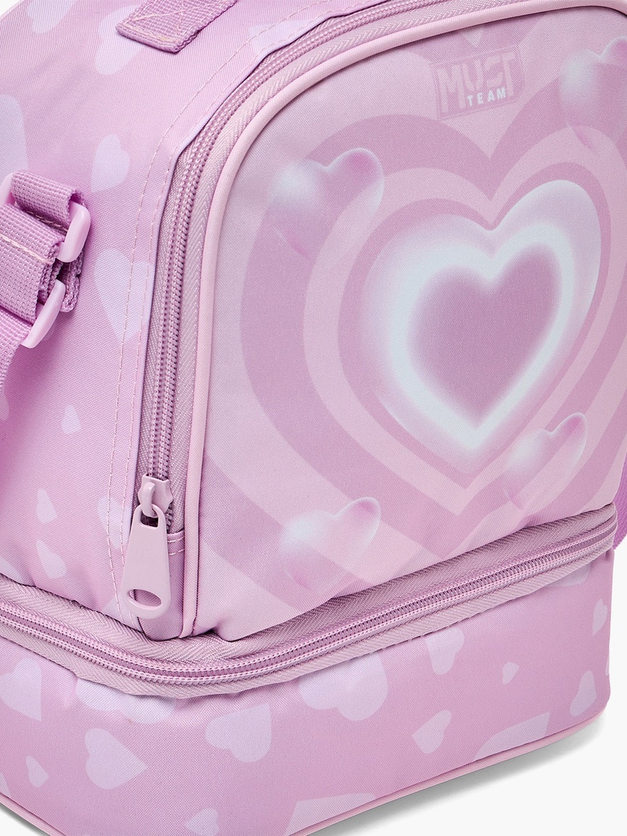 Heart Print Lunch Bag with Adjustable Strap