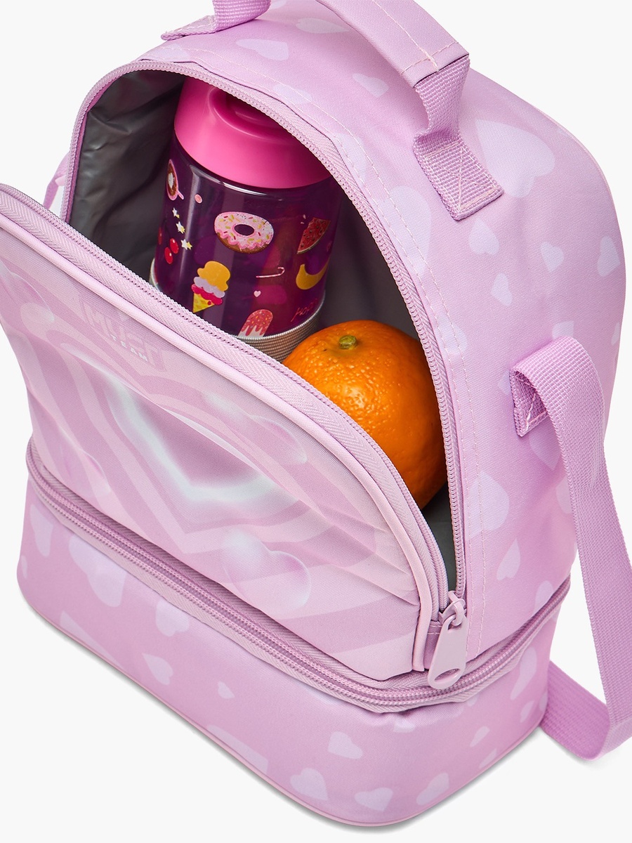 Heart Print Lunch Bag with Adjustable Strap