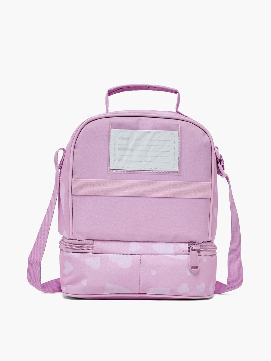 Heart Print Lunch Bag with Adjustable Strap
