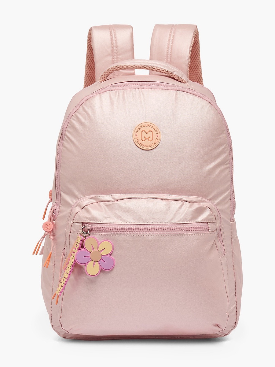 Solid Backpack with Padded Shoulder Straps - 17 inches