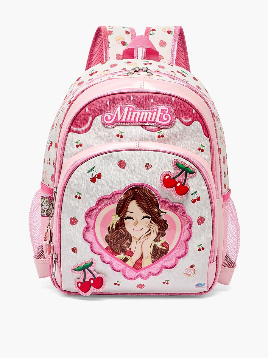 Cherry Print Backpack with Adjustable Shoulder Straps - 16 inches