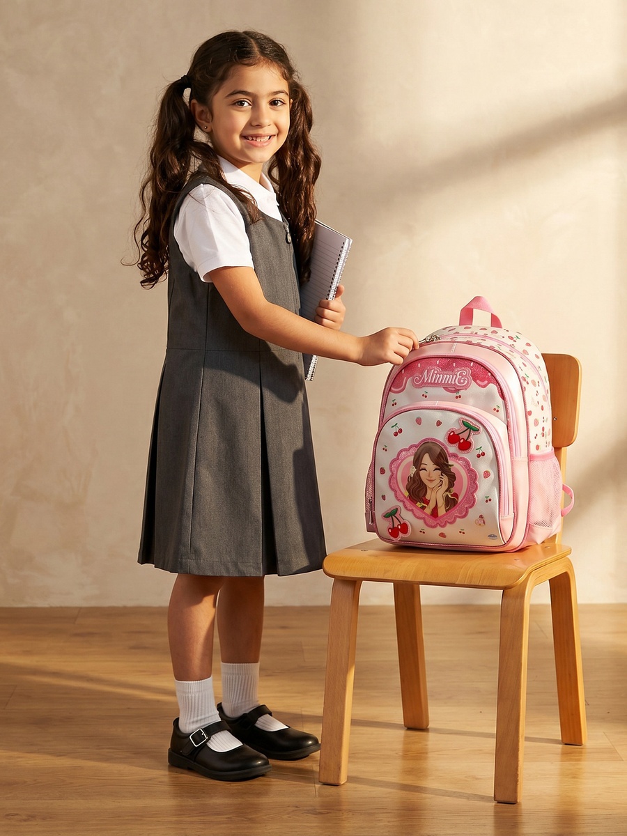 Cherry Print Backpack with Adjustable Shoulder Straps - 16 inches