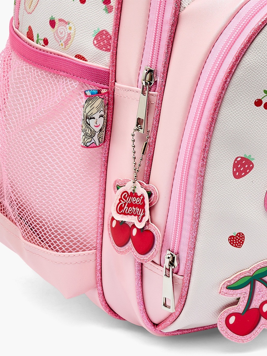 Cherry Print Backpack with Adjustable Shoulder Straps - 16 inches