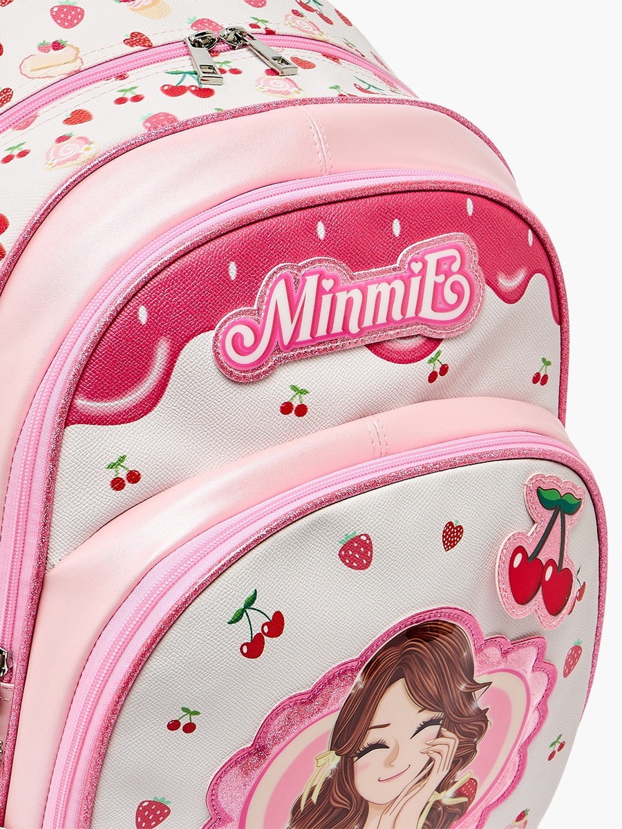 Cherry Print Backpack with Adjustable Shoulder Straps - 16 inches